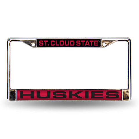 St. Cloud State University Huskies Chrome Laser License Frame