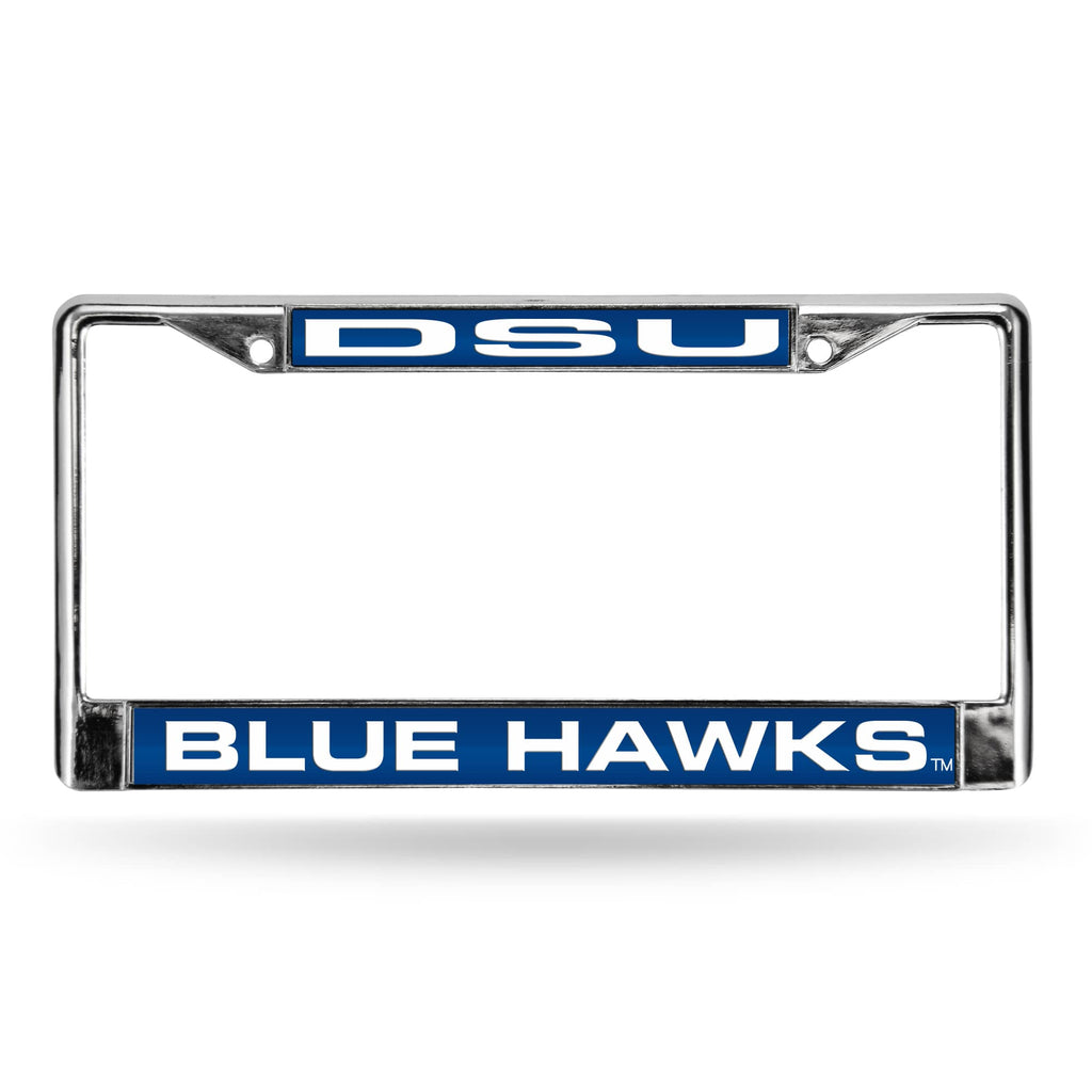 Dickinson State Blue Hawks Chrome Laser License Frame