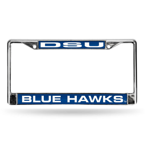 Dickinson State Blue Hawks Chrome Laser License Frame
