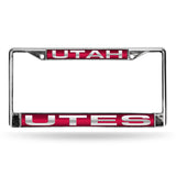 Utah Utes Chrome Laser License Frame