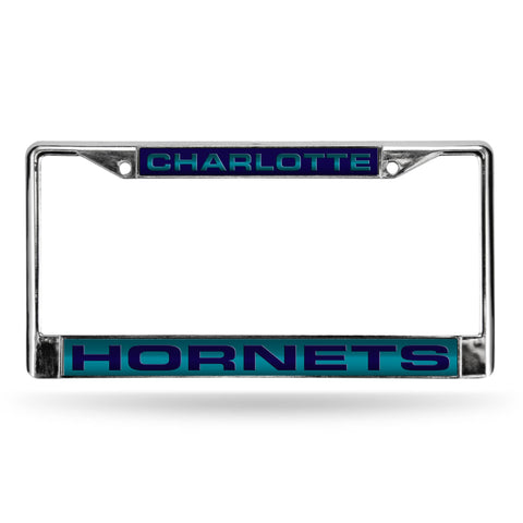 Charlotte Hornets Chrome Laser License Frame