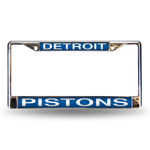 Detroit Pistons Chrome Laser License Frame