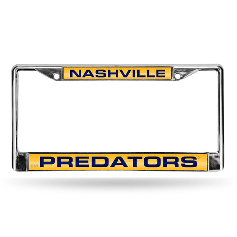 Nashville Predators Chrome Laser License Frame