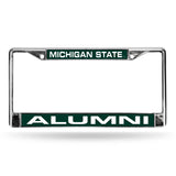 Michigan State Spartans Chrome Laser License Frame