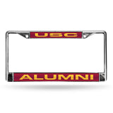 Southern California Trojans Chrome Laser License Frame