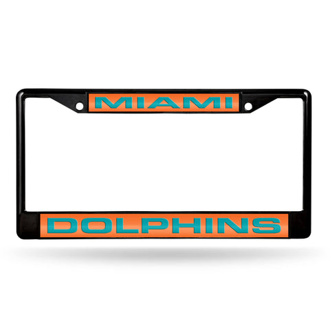 Miami Dolphins Laser License Frame - Black