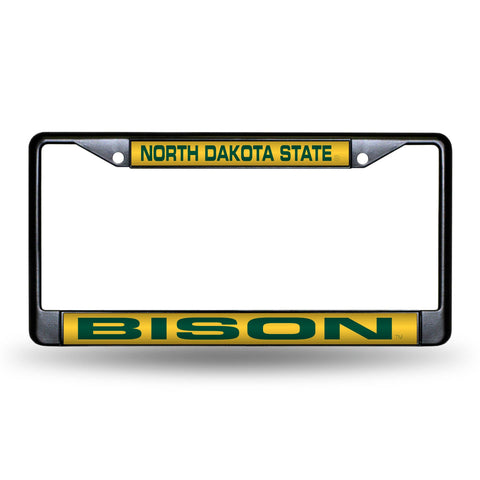 North Dakota State Bison Laser License Frame - Black