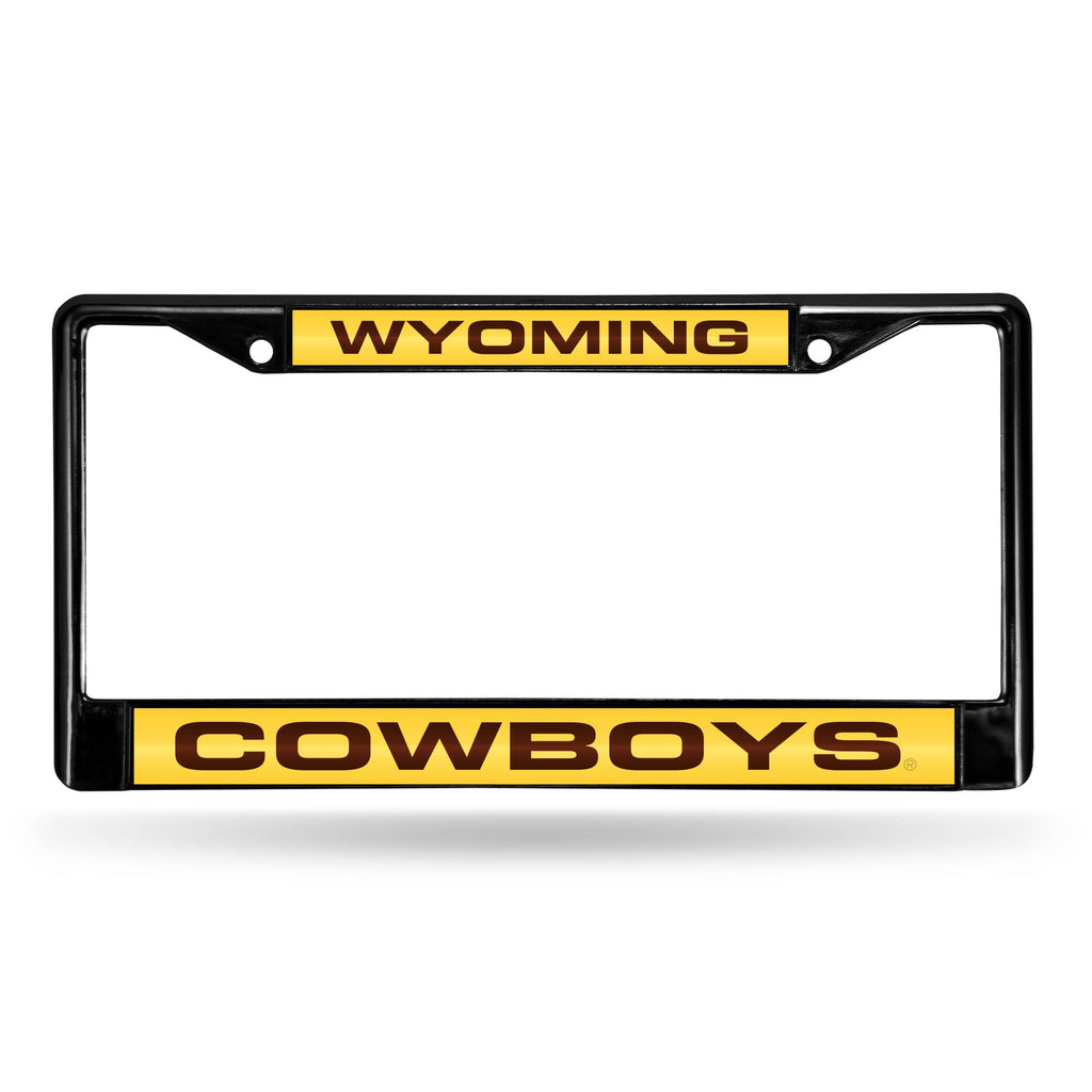 Wyoming Cowboys Laser License Frame - Black