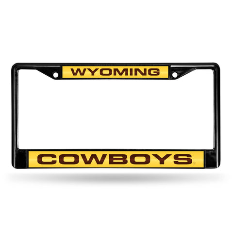 Wyoming Cowboys Laser License Frame - Black