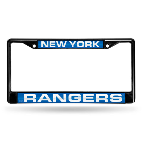 New York Rangers Laser License Frame - Black