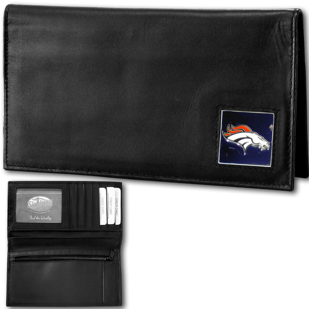 Denver Broncos Deluxe Leather Checkbook Cover