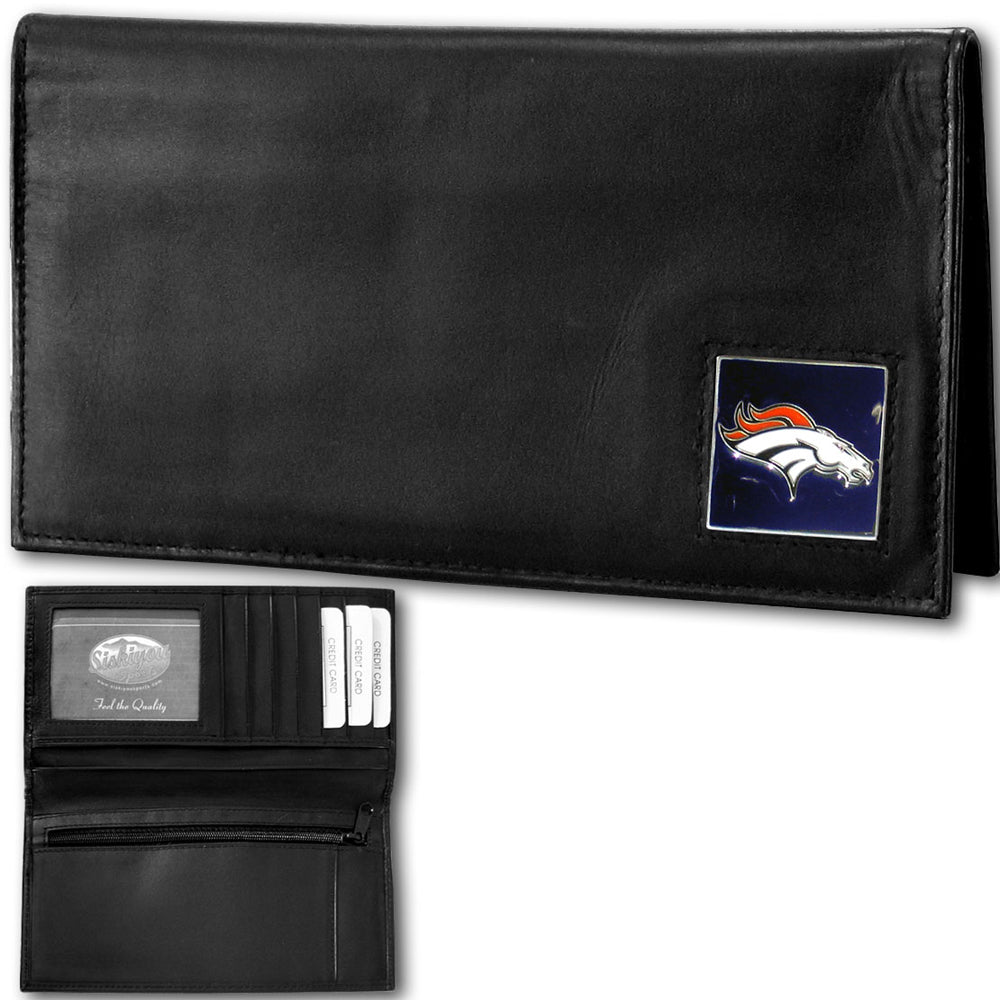 Denver Broncos Deluxe Leather Checkbook Cover