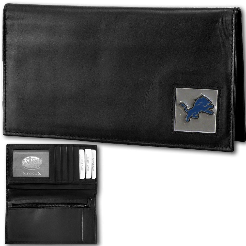 Detroit Lions Deluxe Leather Checkbook Cover