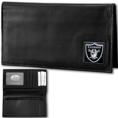 Oakland Raiders Deluxe Leather Checkbook Cover