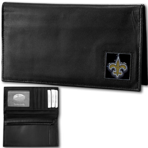 New Orleans Saints Deluxe Leather Checkbook Cover