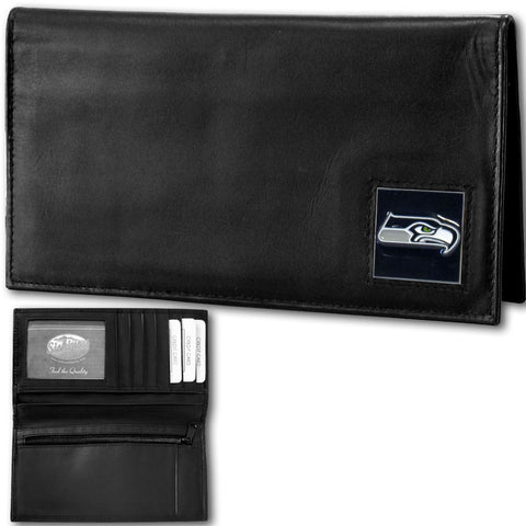 Seattle Seahawks Deluxe Leather Checkbook Cover