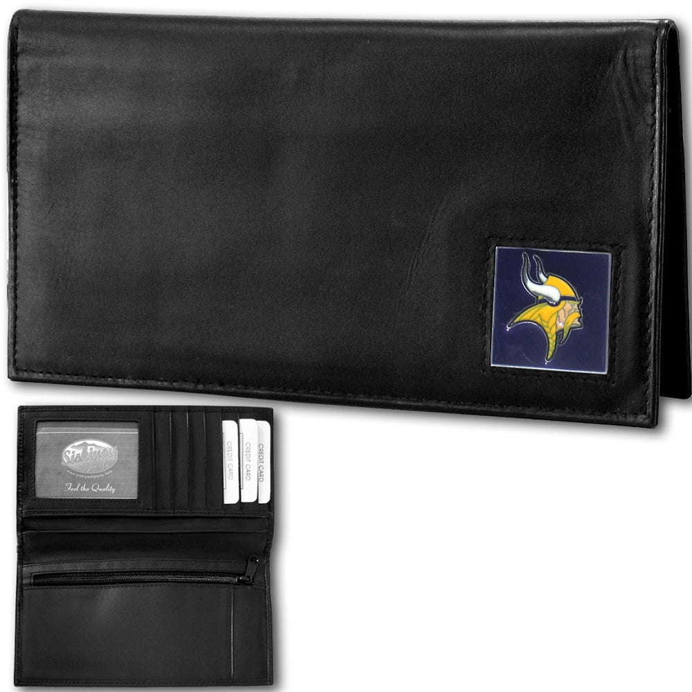 Minnesota Vikings Deluxe Leather Checkbook Cover