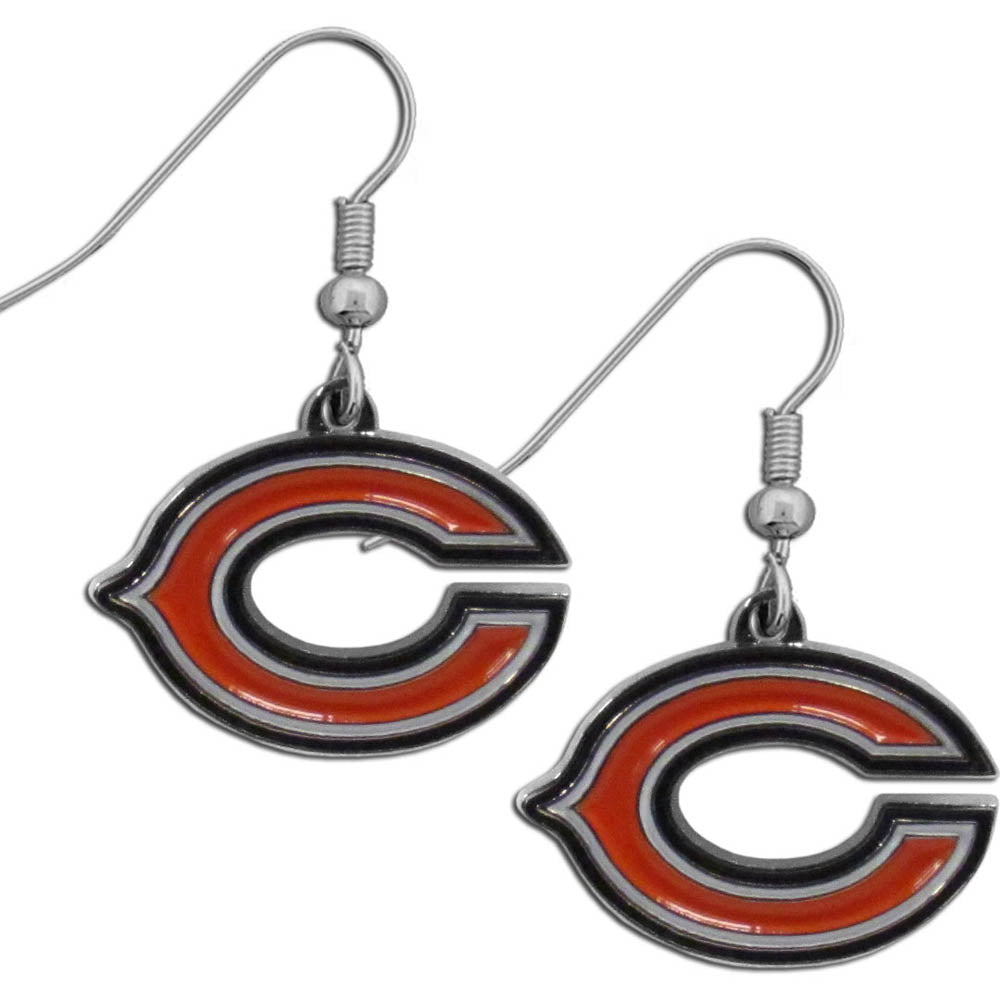 Chicago Bears Chrome Earrings - Dangle Style