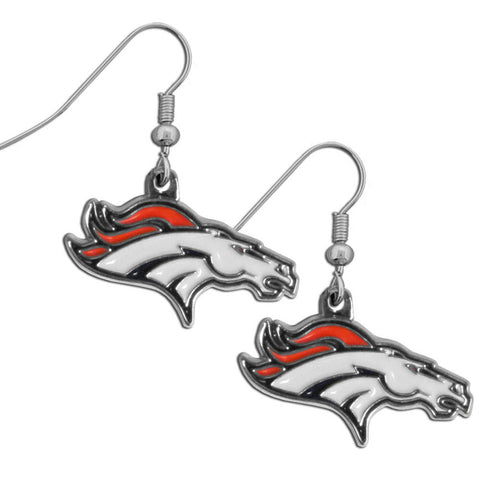 Denver Broncos Chrome Earrings - Dangle Style