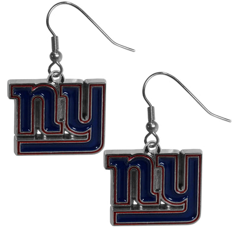 New York Giants Chrome Earrings - Dangle Style