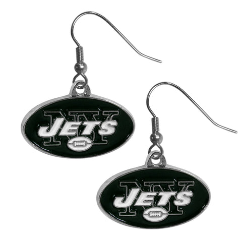 New York Jets   Chrome Dangle Earrings 