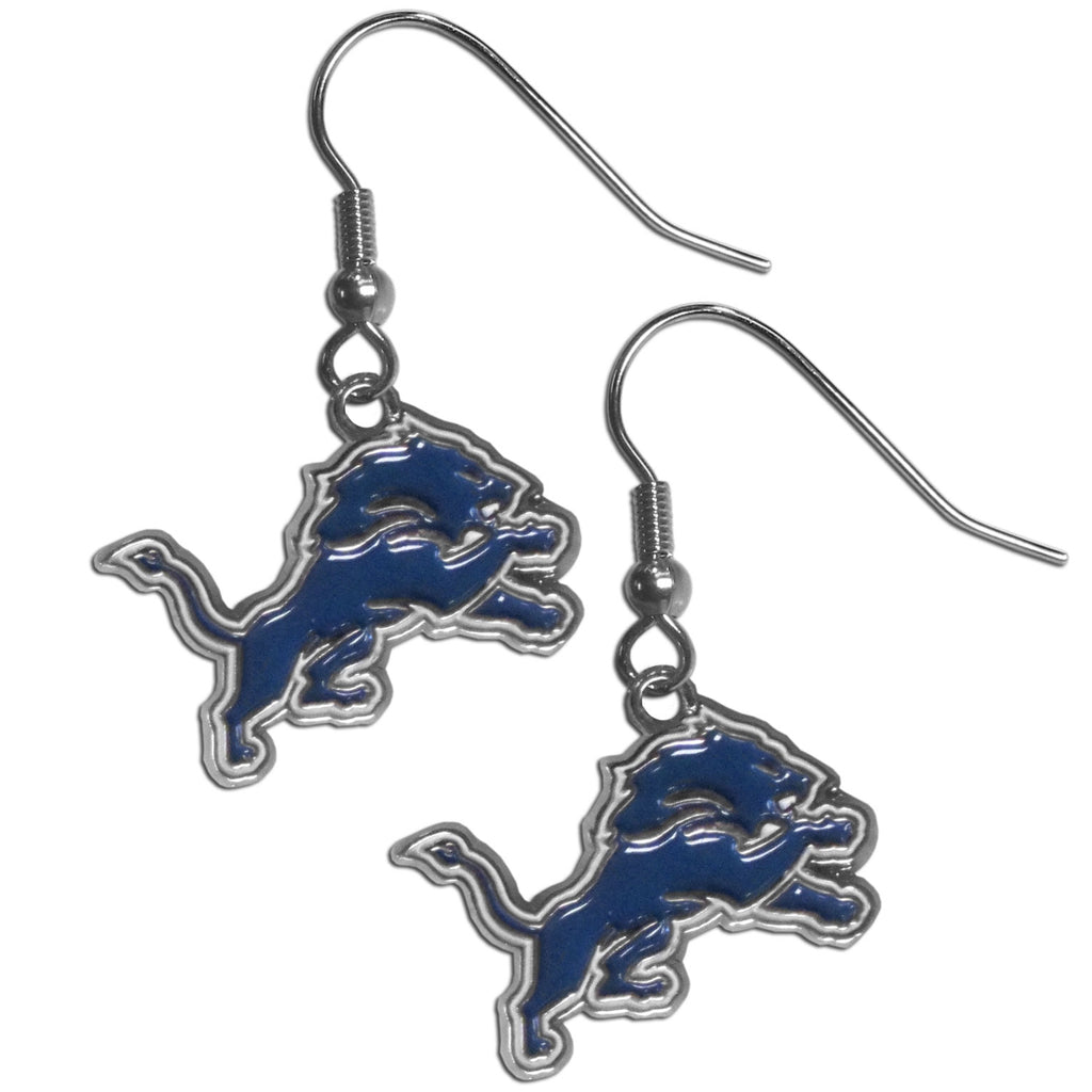 Detroit Lions Chrome Earrings - Dangle Style