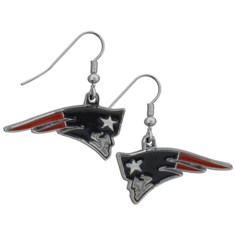 New England Patriots Chrome Earrings - Dangle Style