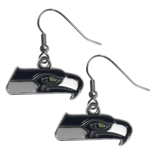 Seattle Seahawks Chrome Earrings - Dangle Style