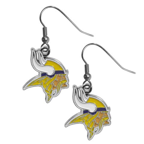 Minnesota Vikings Chrome Earrings - Dangle Style