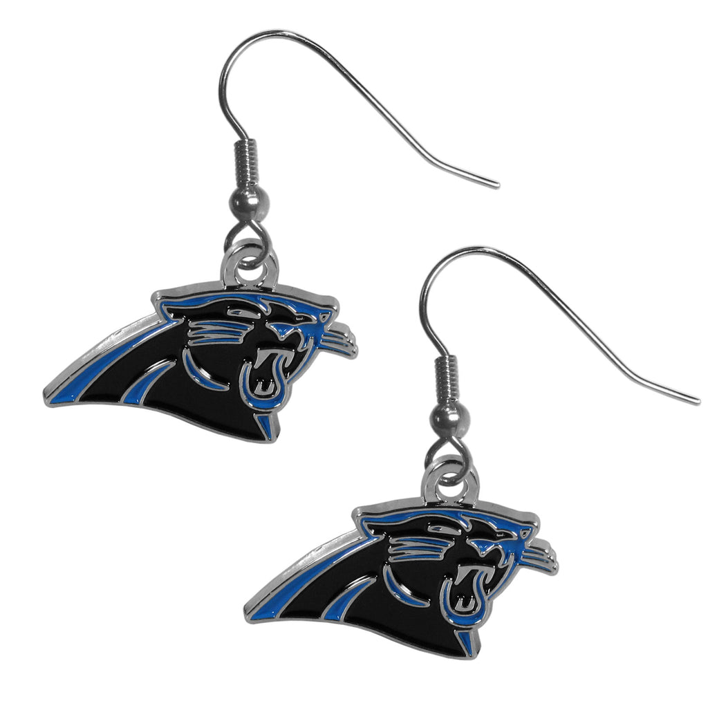 Carolina Panthers   Chrome Dangle Earrings 