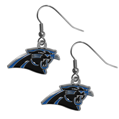 Carolina Panthers   Chrome Dangle Earrings 
