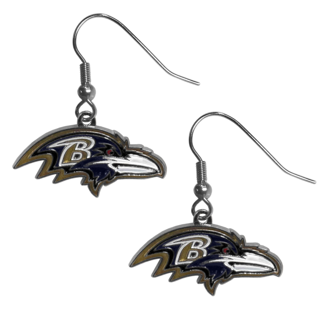 Baltimore Ravens Chrome Earrings - Dangle Style