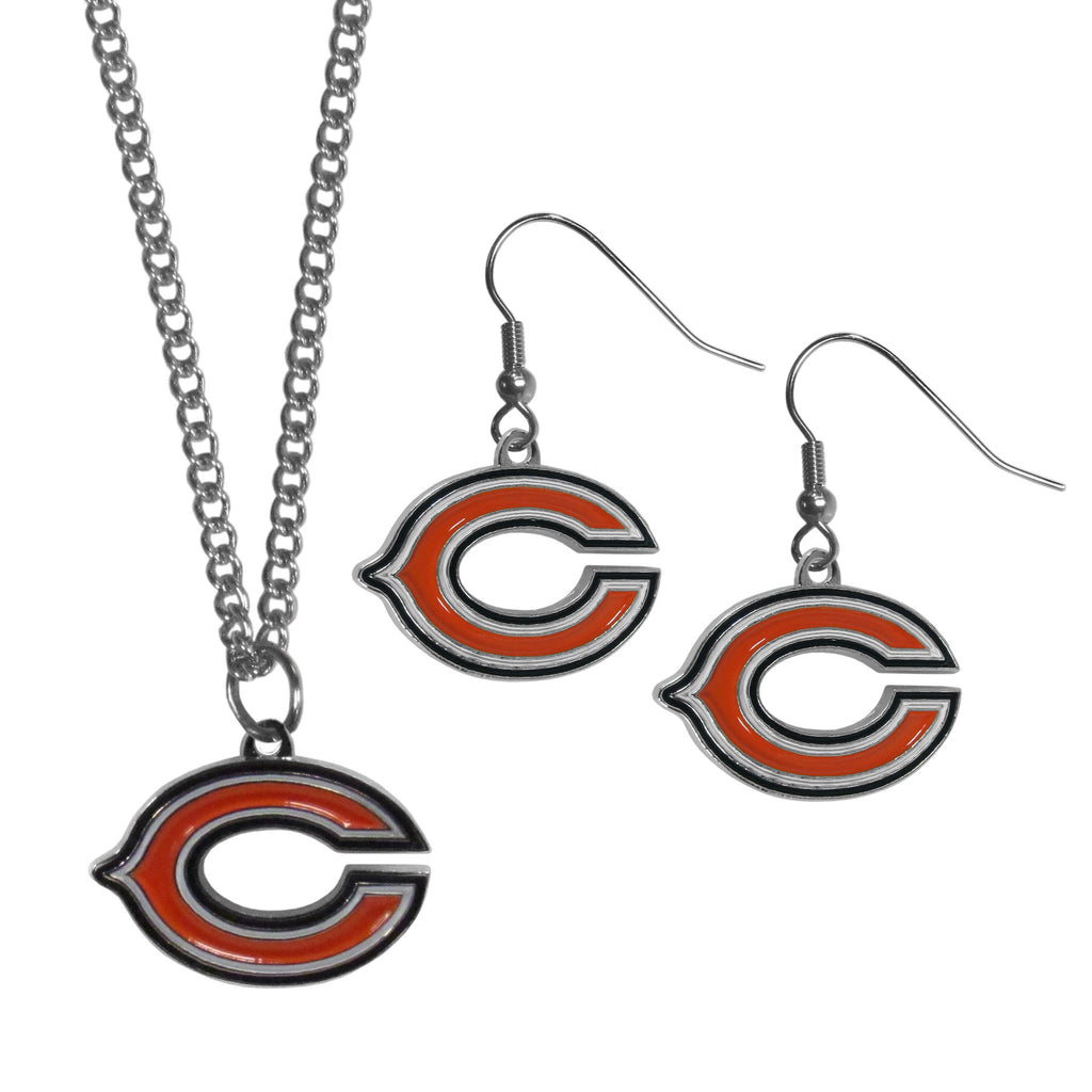 Chicago Bears Dangle Earrings and Chain Necklace Set