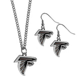 Atlanta Falcons Dangle Earrings and Chain Necklace Set