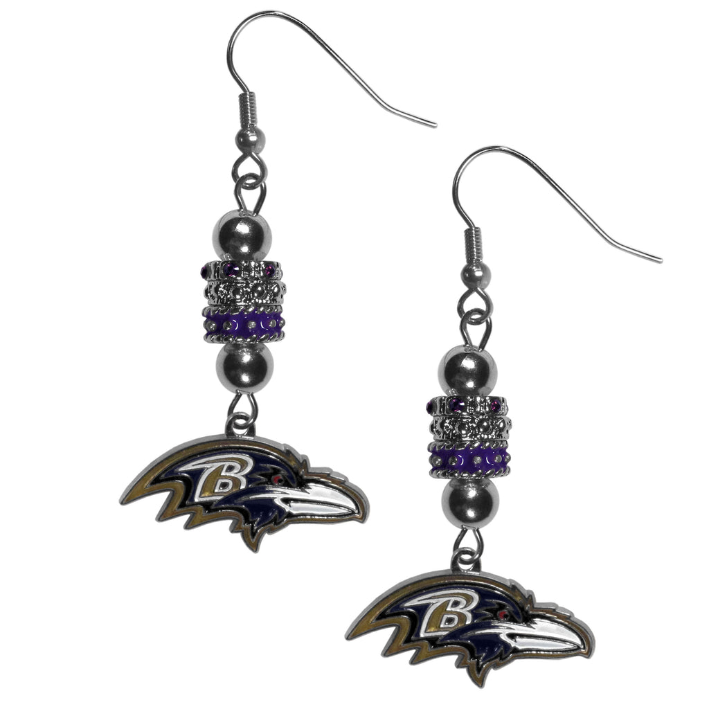 Baltimore Ravens Euro Bead Earrings
