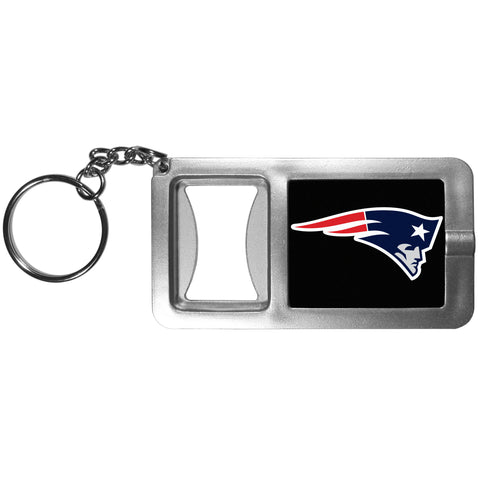 New England Patriots Flashlight Key Chain with Bottle Opener