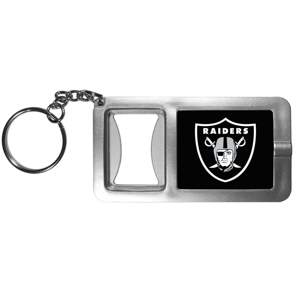 Oakland Raiders Flashlight Key Chain with Bottle Opener