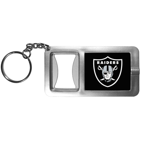 Oakland Raiders Flashlight Key Chain with Bottle Opener