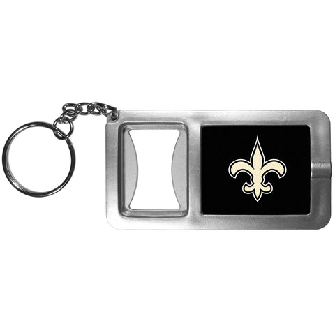 New Orleans Saints Flashlight Key Chain with Bottle Opener
