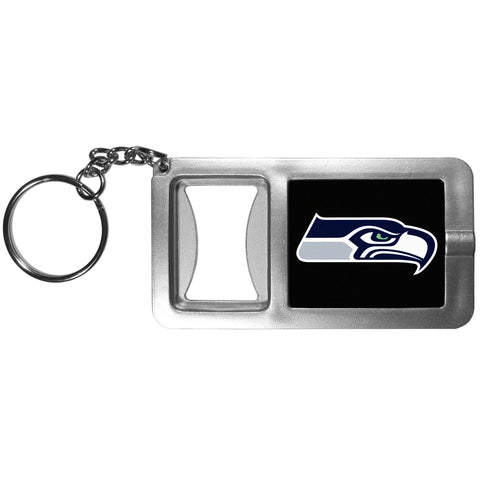 Seattle Seahawks Flashlight Key Chain with Bottle Opener