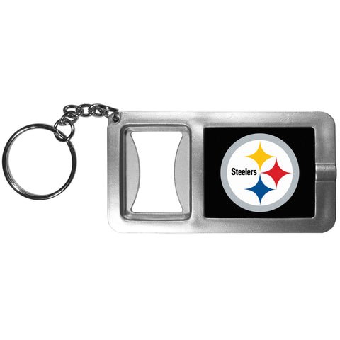 Pittsburgh Steelers Flashlight Key Chain with Bottle Opener