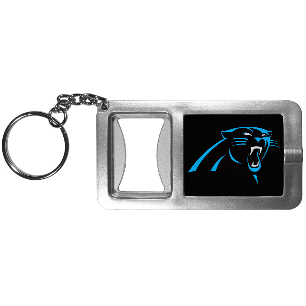 Carolina Panthers Flashlight Key Chain with Bottle Opener