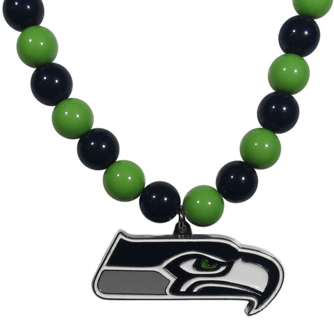 Seattle Seahawks Fan Bead Necklace