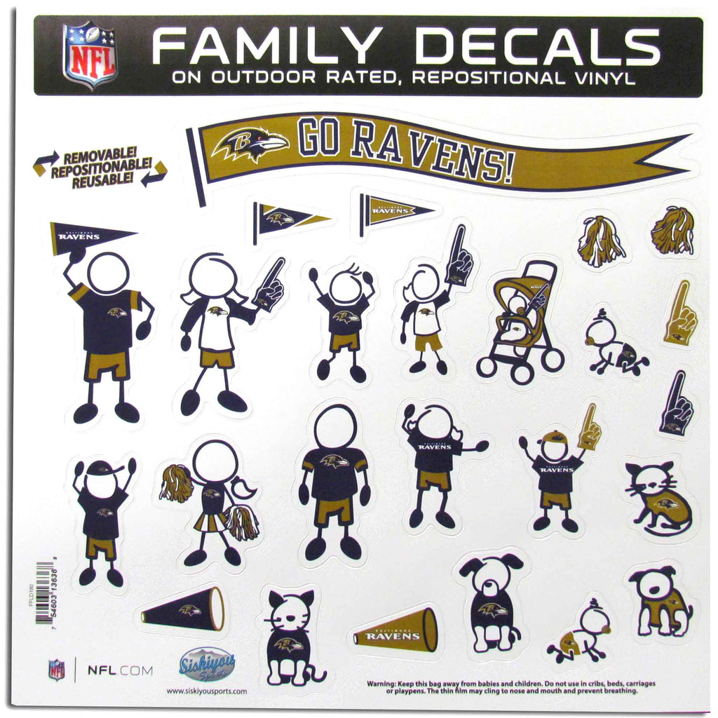 Baltimore Ravens Family Decal  Set Large