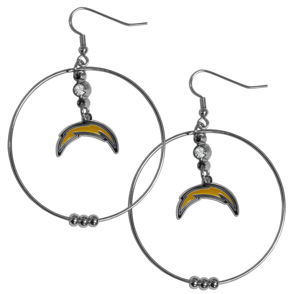 Los Angeles Chargers 2 Inch Hoop Earrings