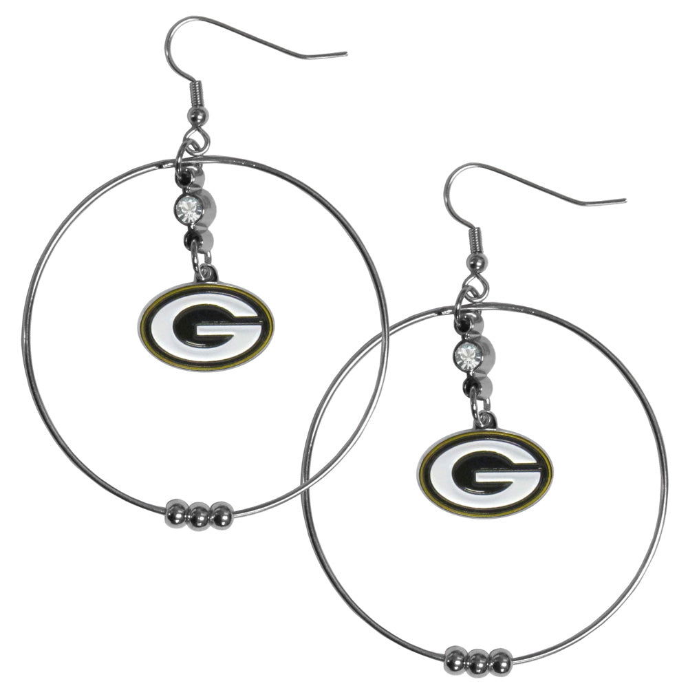 Green Bay Packers 2 Inch Hoop Earrings