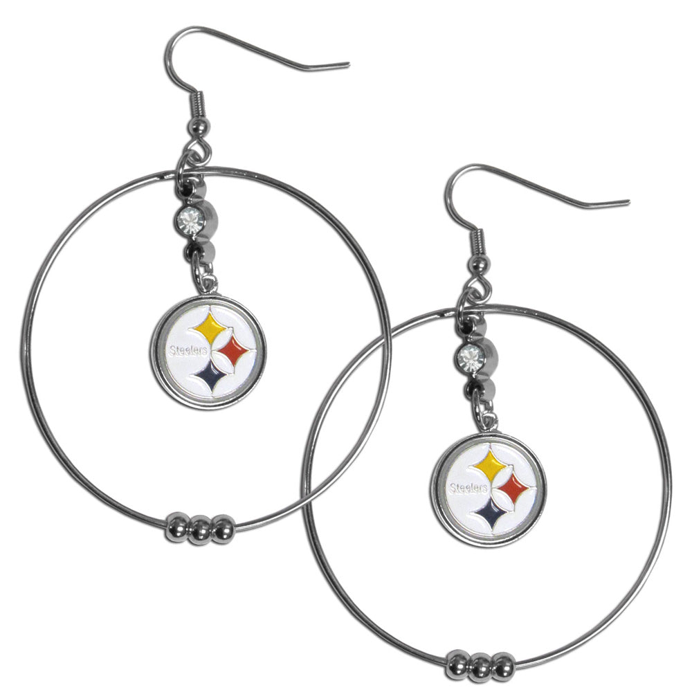 Pittsburgh Steelers 2 Inch Hoop Earrings