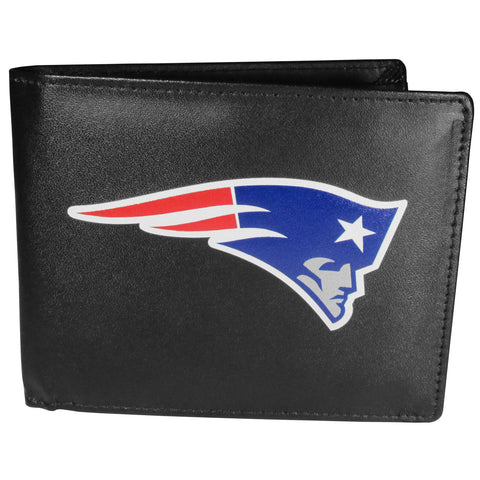 New England Patriots Leather Bifold Wallet - Std, Large Logo