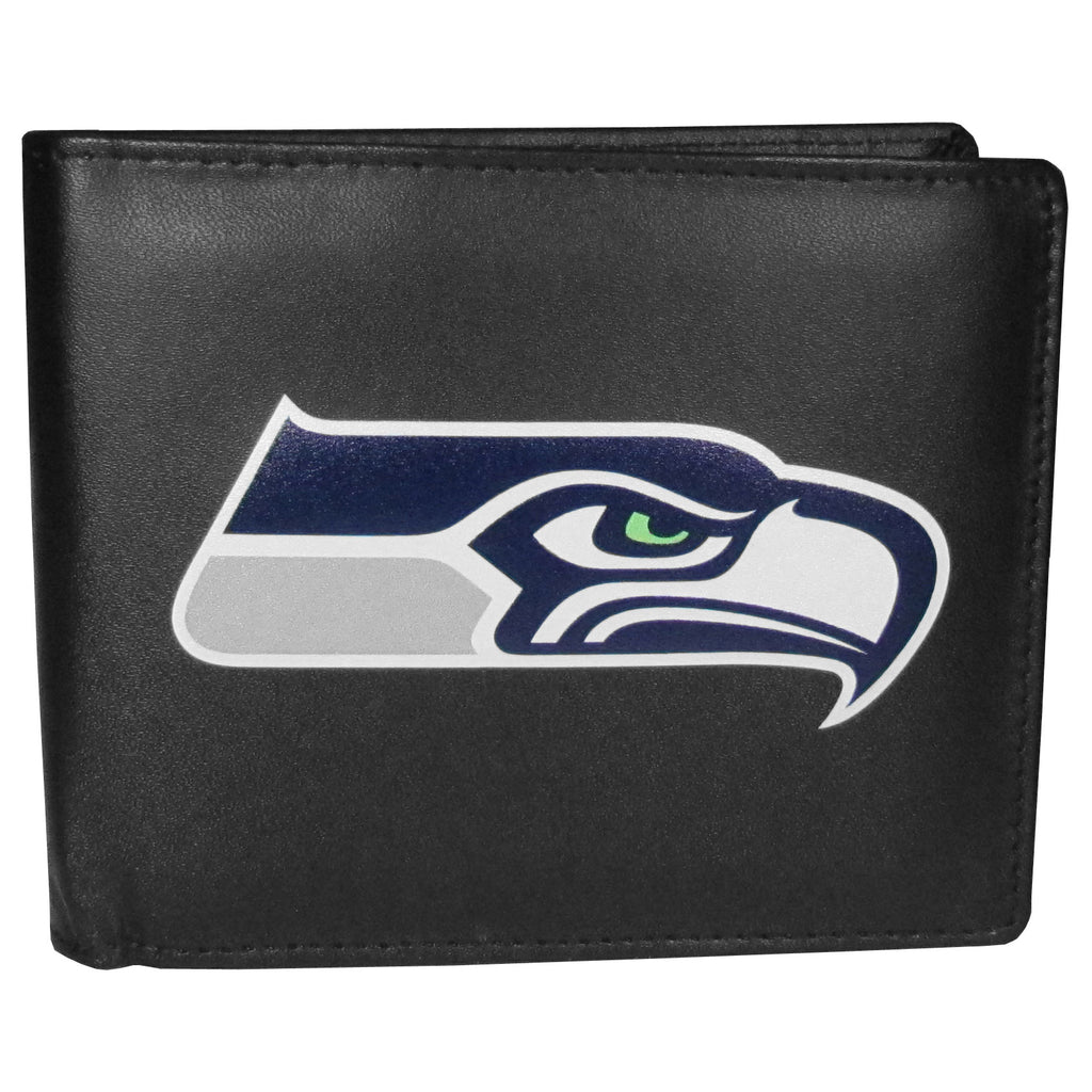 Seattle Seahawks Leather Bifold Wallet - Std, Large Logo
