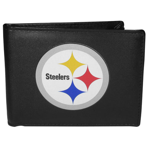 Pittsburgh Steelers Leather Bifold Wallet - Std, Large Logo